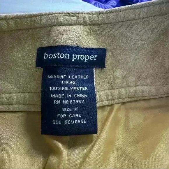 Boston Proper Women’s 10 Genuine Leather Suede Pants No Hem Wide Leg - Picture 12 of 14